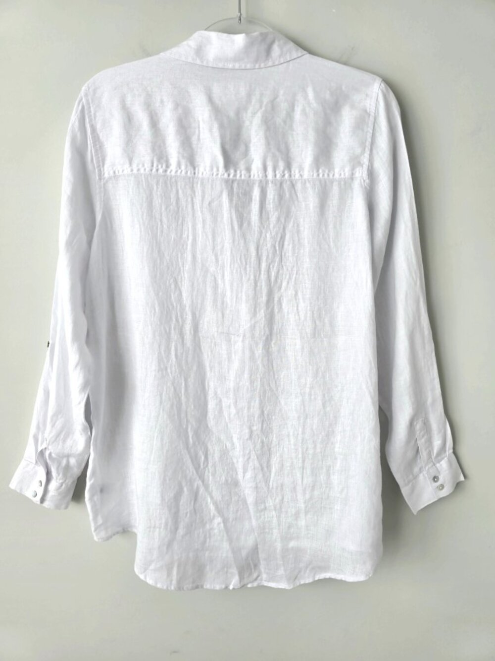 Sigrid Olsen Linen Button Down Shirt Women White Size M NWT - Picture 2 of 6